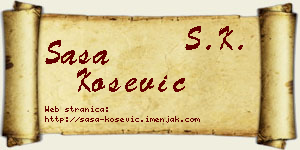Saša Košević vizit kartica